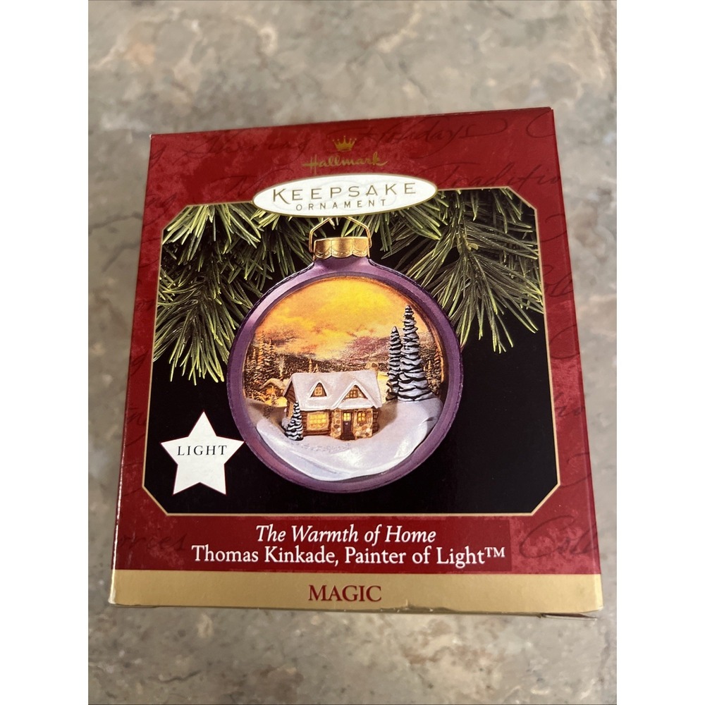 Hallmark 1997 Christmas Ornament the Warmth of Home Thomas Kinkade 3D Scene